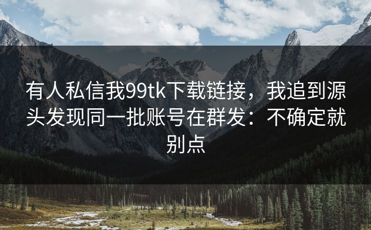 有人私信我99tk下载链接，我追到源头发现同一批账号在群发：不确定就别点
