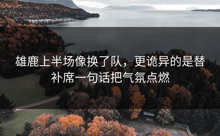 雄鹿上半场像换了队，更诡异的是替补席一句话把气氛点燃