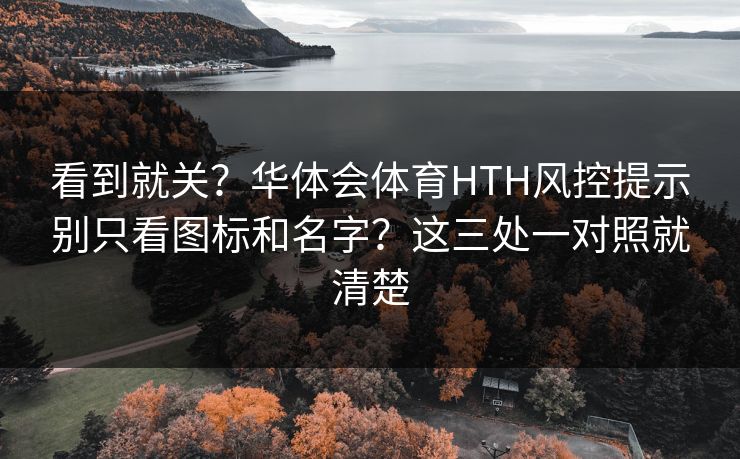 看到就关？华体会体育HTH风控提示别只看图标和名字？这三处一对照就清楚