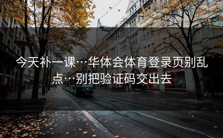 今天补一课…华体会体育登录页别乱点…别把验证码交出去
