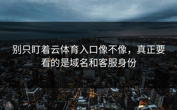 别只盯着云体育入口像不像，真正要看的是域名和客服身份