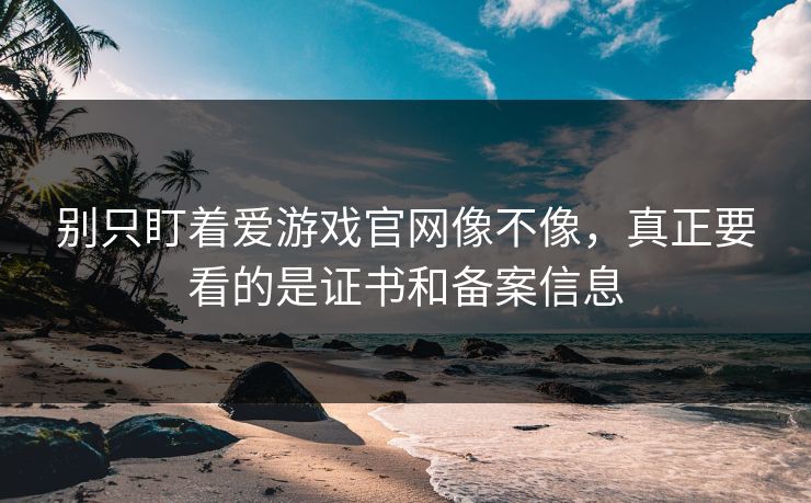 别只盯着爱游戏官网像不像，真正要看的是证书和备案信息