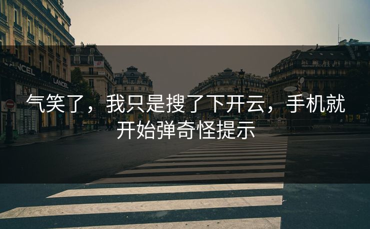 气笑了，我只是搜了下开云，手机就开始弹奇怪提示